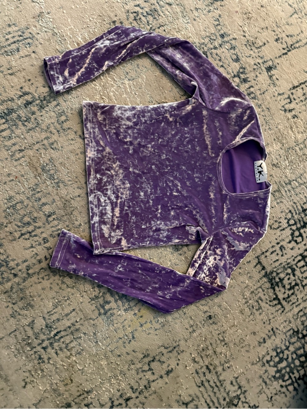 Purple Crushed Velvet Long Sleeve Top